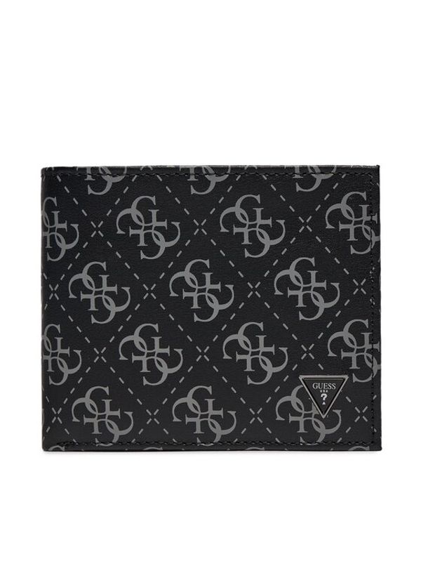 Guess Guess Veliki muški novčanik Vezzola Leather Slg SMVELE LEA20 Crna