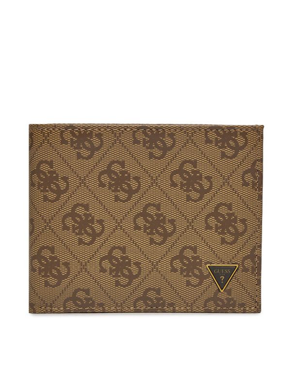 Guess Guess Veliki muški novčanik Vezzola Leather Slg SMVELE LEA20 Smeđa