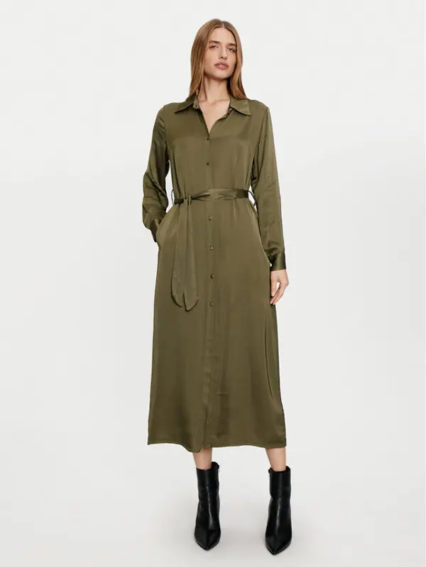 Haveone Haveone Haljina košulja AWG-M017 Zelena Regular Fit