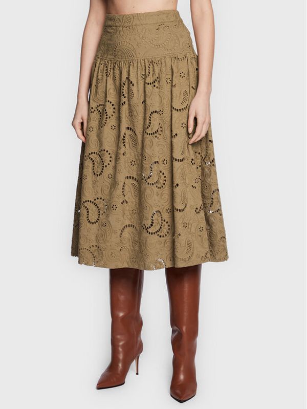 Herskind Herskind Midi suknja Ingrid 4662831 Smeđa Regular Fit