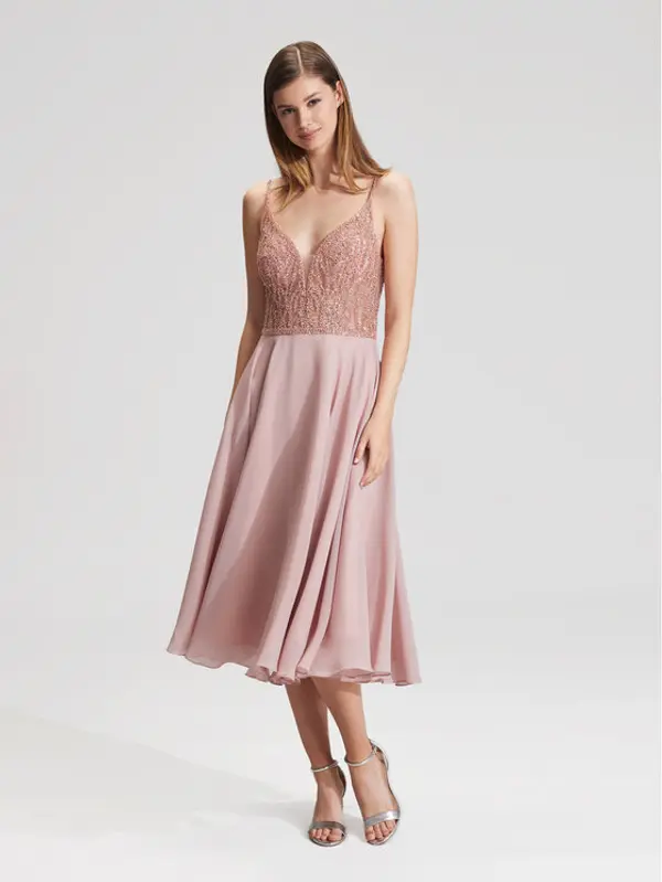 Hey Kyla Hey Kyla Koktel haljina 5AC106HK Ružičasta Slim Fit