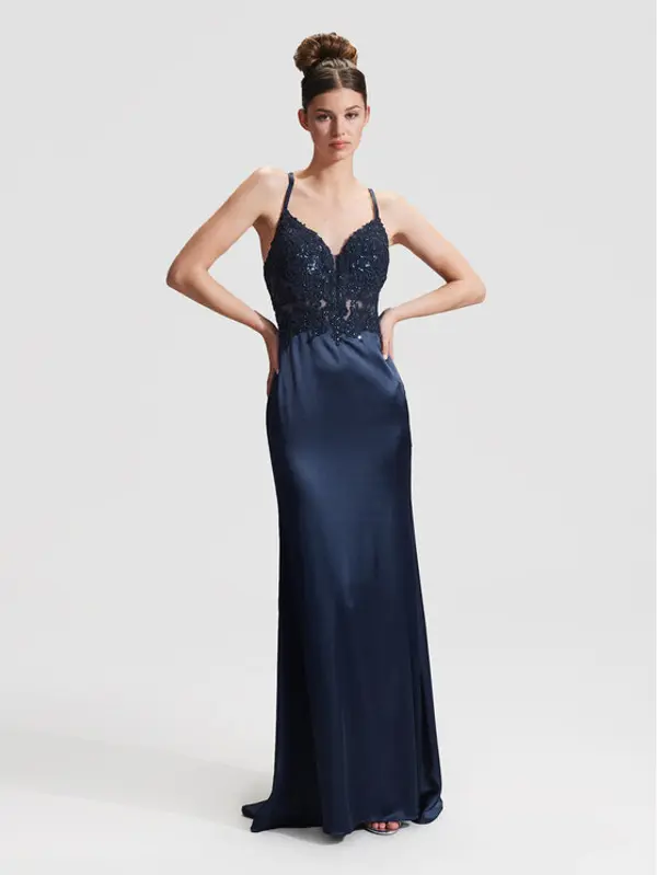 Hey Kyla Hey Kyla Večernja haljina 5AG030HK Tamnoplava Slim Fit