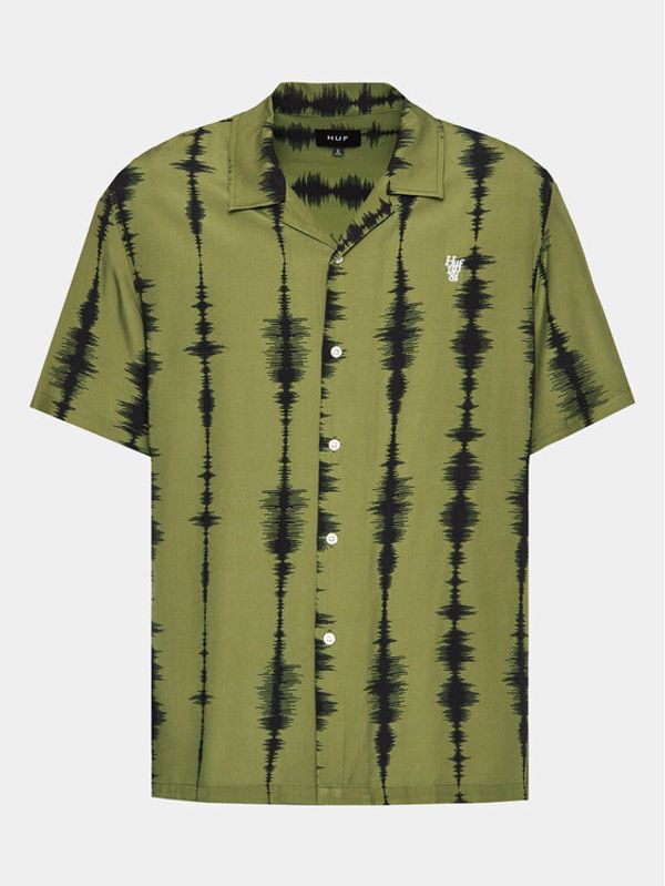 HUF HUF Košulja Seismogram BU00176 Zelena Regular Fit
