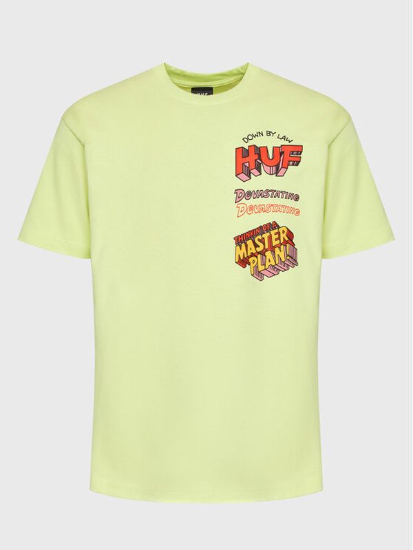 HUF HUF T-shirt Master Plan TS01942 Zelena Regular Fit