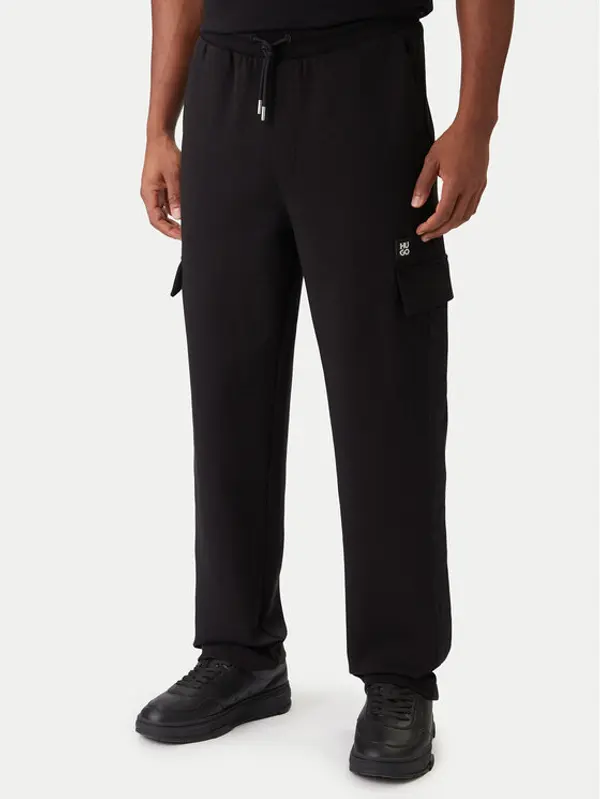 HUGO HUGO Donji dio trenerke Danovopan 50546376 Crna Relaxed Fit