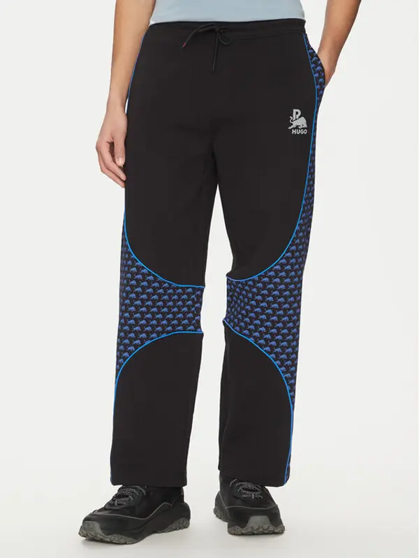 HUGO HUGO Donji dio trenerke Dinodie_RB 50542822 Crna Relaxed Fit