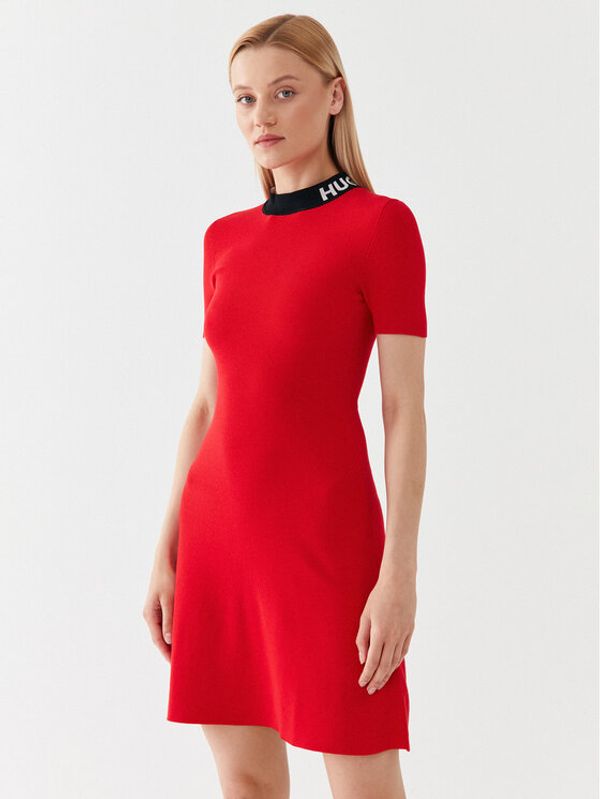 Hugo Hugo Džemper haljina Sarty 50495572 Crvena Slim Fit