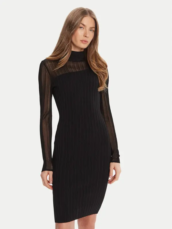 HUGO HUGO Džemper haljina Siclaminy 50542664 Crna Slim Fit