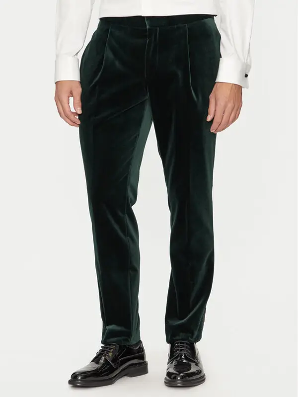 HUGO Hugo Hlače Getlin242E1X 50524910 Zelena Slim Fit