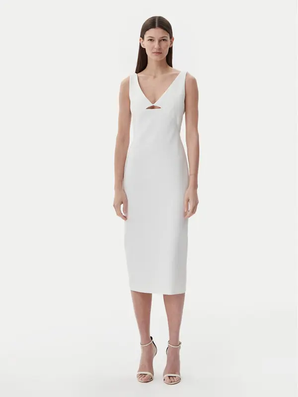 HUGO HUGO Koktel haljina 50537626 Bijela Slim Fit
