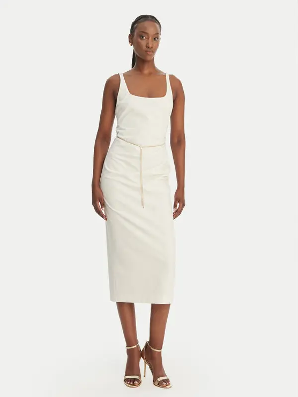 HUGO HUGO Koktel haljina Kankeni 50558191 Écru Slim Fit