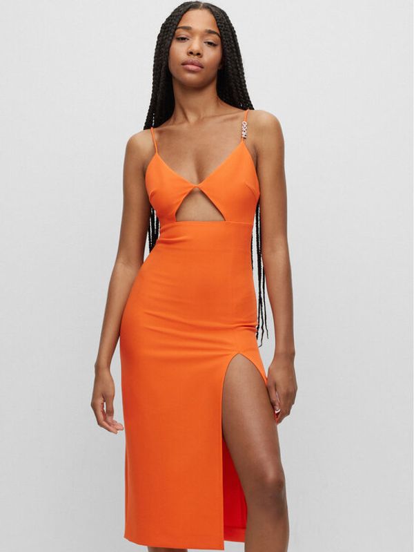 Hugo Hugo Koktel haljina Kardina 50489214 Narančasta Slim Fit
