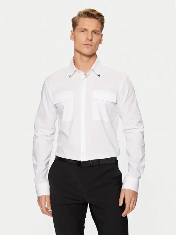 HUGO HUGO Košulja Ermetal 50534281 Bijela Slim Fit
