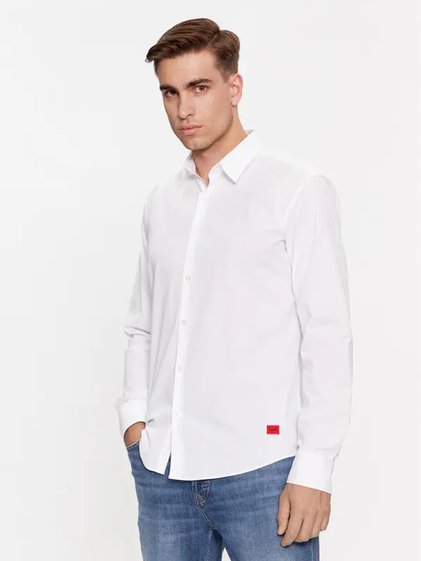 HUGO Hugo Košulja Ermo 50500216 Bijela Slim Fit