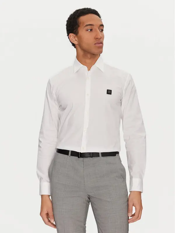 HUGO HUGO Košulja Ermo 50505315 Bijela Slim Fit