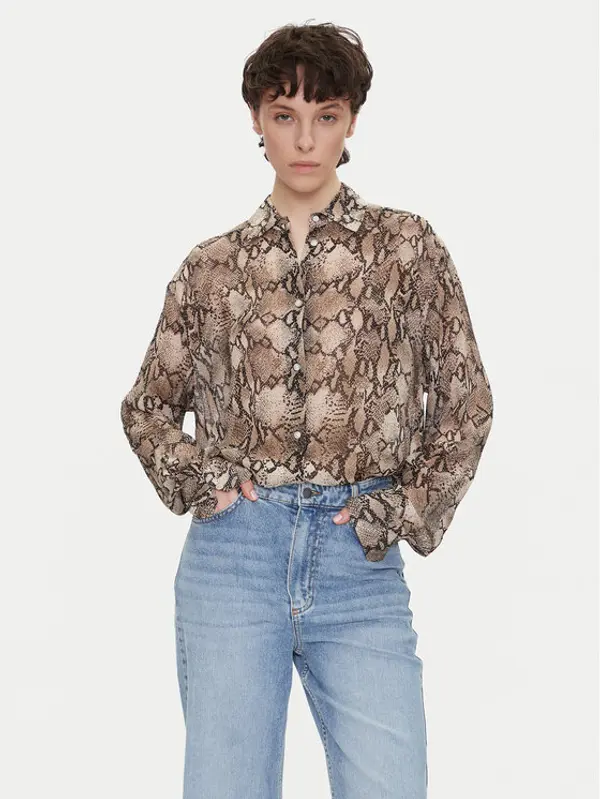 HUGO HUGO Košulja The Boyfriend 50539779 Smeđa Oversize