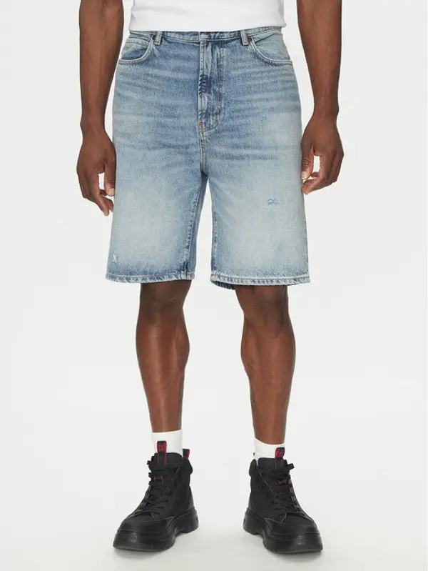 HUGO HUGO Kratke traperice 50537709 Plava Regular Fit
