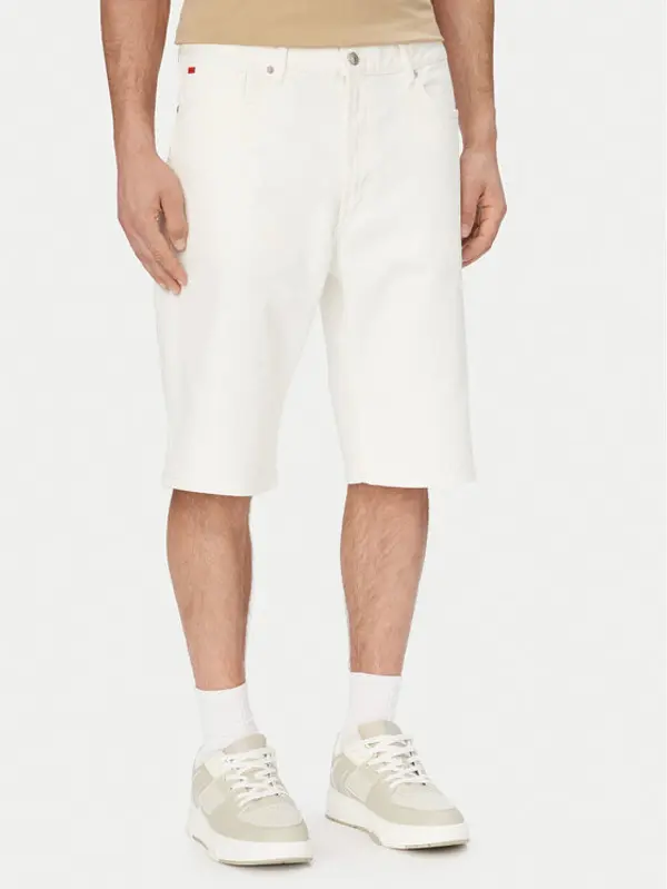 HUGO HUGO Kratke traperice 50561648 Krem Relaxed Fit