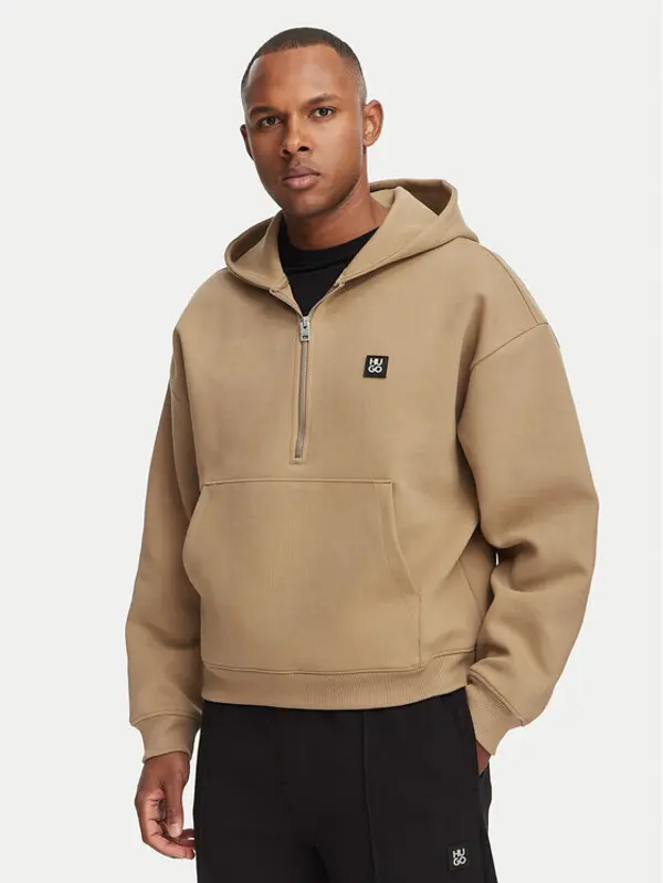 HUGO HUGO Majica dugih rukava Dabinhood 50563019 Bež Oversize