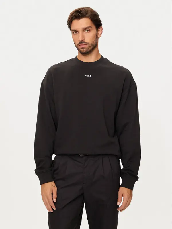 HUGO Hugo Majica dugih rukava Dapocrew 50525892 Crna Relaxed Fit