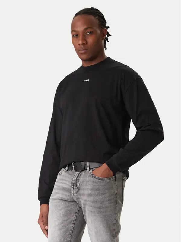 HUGO Hugo Majica dugih rukava Daposo 50511029 Crna Relaxed Fit