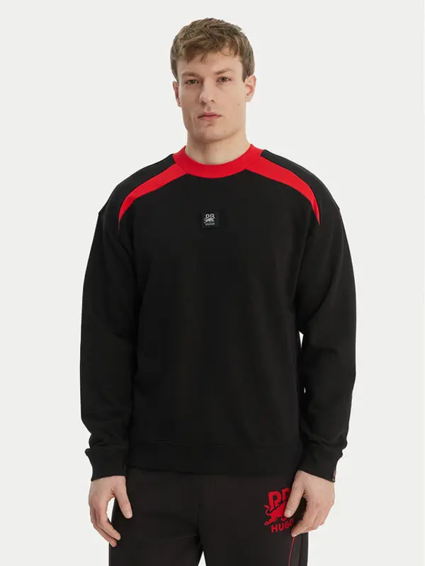 HUGO HUGO Majica dugih rukava Davalio_RB 50559679 Crna Regular Fit