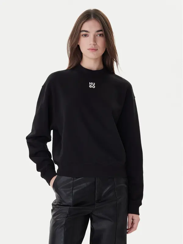 HUGO Hugo Majica dugih rukava Daxandria 50527463 Crna Relaxed Fit