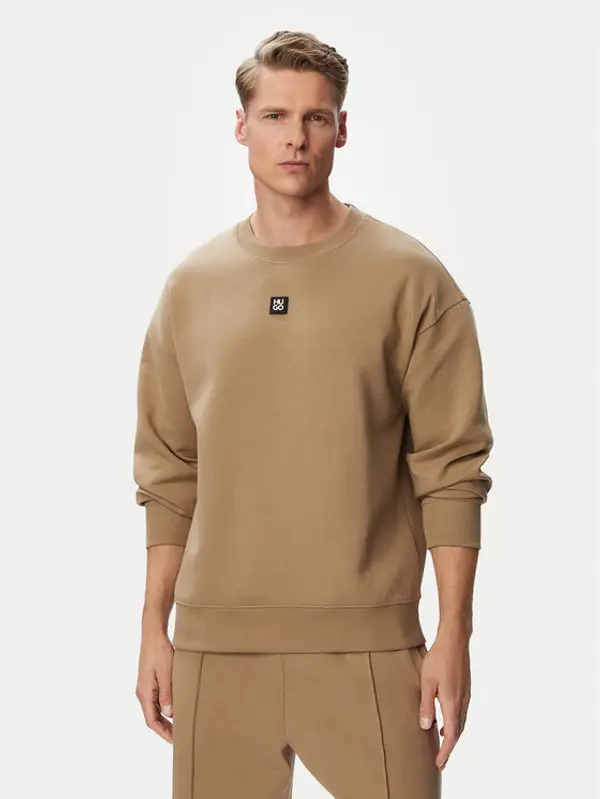 HUGO HUGO Majica dugih rukava Dettil 50533689 Bež Relaxed Fit