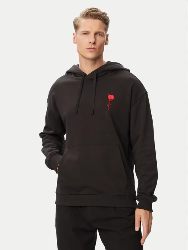 HUGO HUGO Majica dugih rukava Diflow 50574451 Crna Relaxed Fit