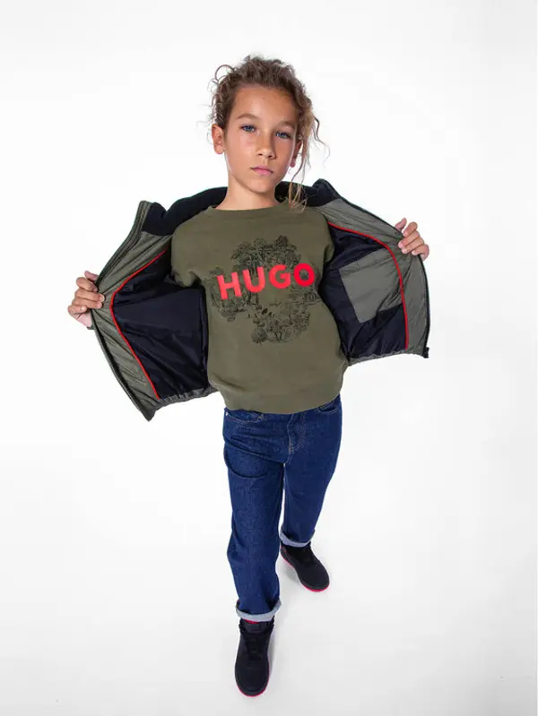 HUGO Hugo Majica dugih rukava G25150 S Kaki Regular Fit