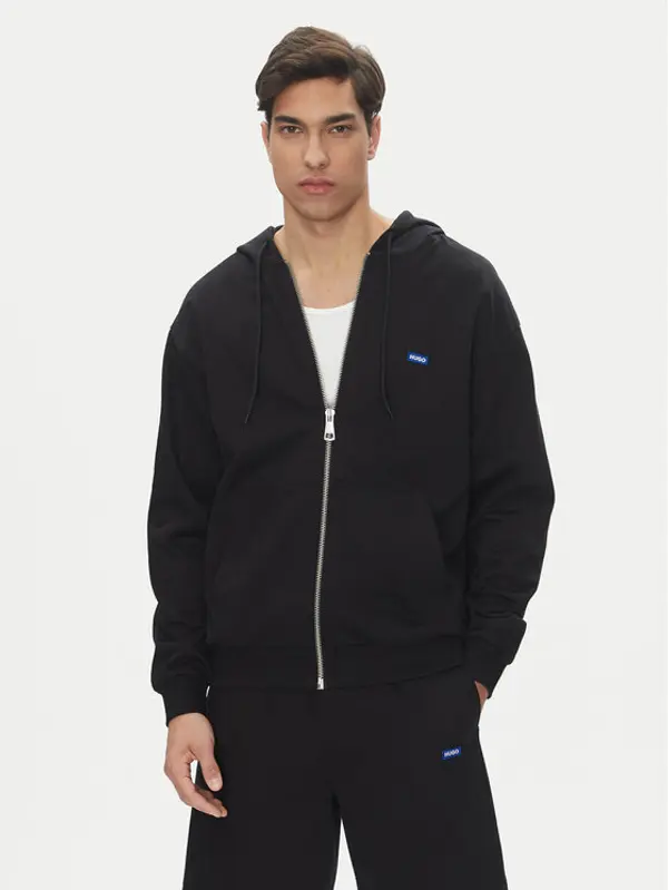 HUGO HUGO Majica dugih rukava Nadarasi 50539895 Crna Regular Fit
