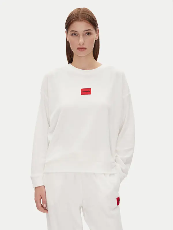 HUGO HUGO Majica dugih rukava Neve_Sweatshirt 50531686 Écru Relaxed Fit