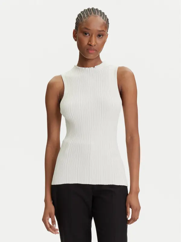 HUGO HUGO Majica Sarepilk 50542597 Écru Slim Fit
