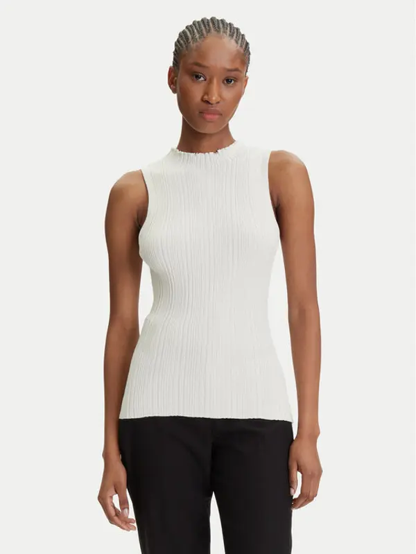 HUGO HUGO Majica Sarepilk 50542597 Écru Slim Fit