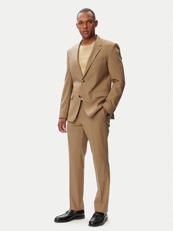 HUGO HUGO Odijelo Henry-Getlin253X 50567894 Tamno bež Slim Fit