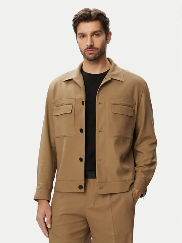 HUGO HUGO Prijelazna jakna Juliano243F1 50555258 Bež Slim Fit