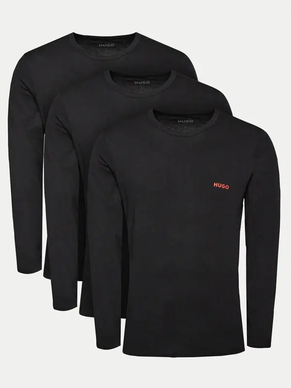 HUGO HUGO Set majica dugih rukava﻿ 50492631 Crna Regular Fit