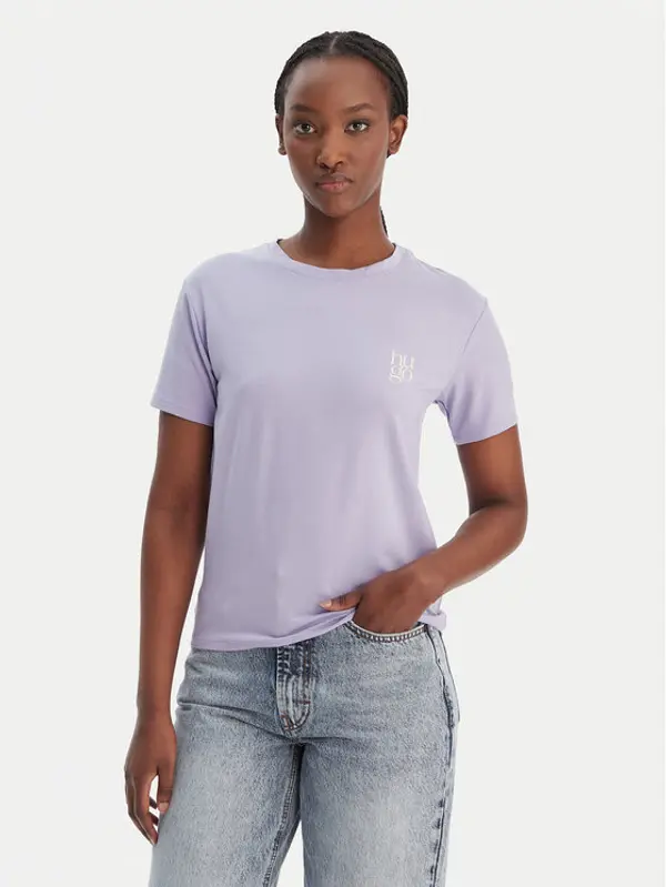 HUGO HUGO T-shirt 50556981 Ljubičasta Regular Fit