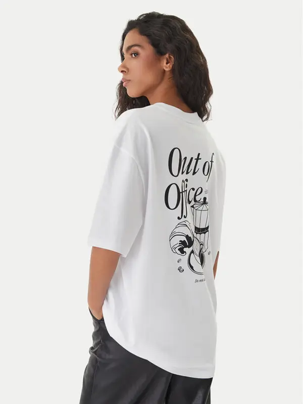 HUGO HUGO T-shirt 50560772 Bijela Oversize
