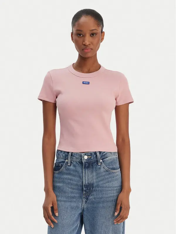 HUGO HUGO T-shirt Baby 50510749 Ružičasta Slim Fit