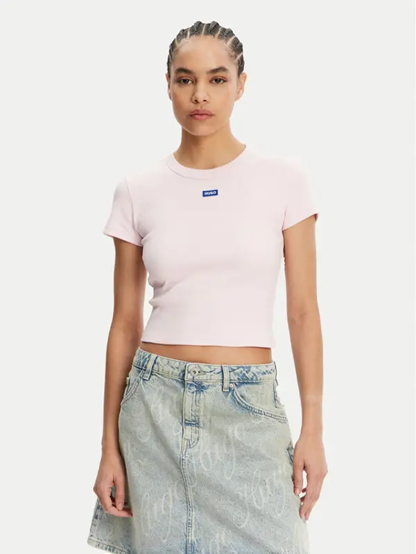 HUGO HUGO T-shirt Baby 50510749 Ružičasta Slim Fit