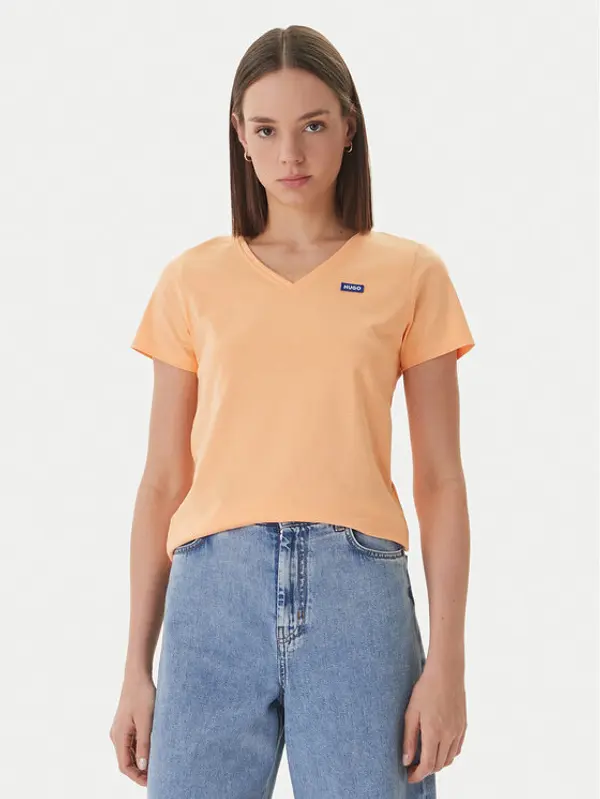 HUGO HUGO T-shirt Classic 50513667 Narančasta Slim Fit