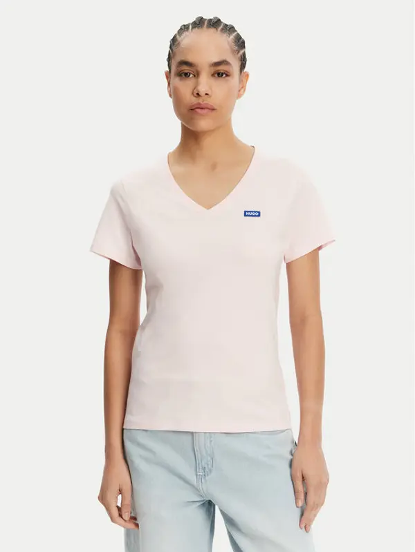 HUGO HUGO T-shirt Classic 50513667 Ružičasta Slim Fit