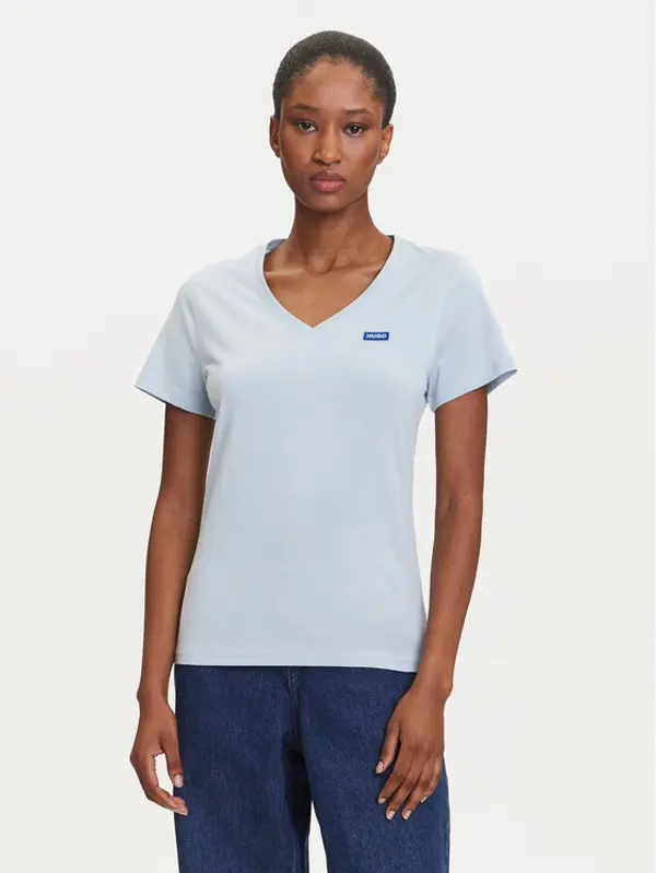 HUGO HUGO T-shirt Classic 50513667 Svijetloplava Slim Fit