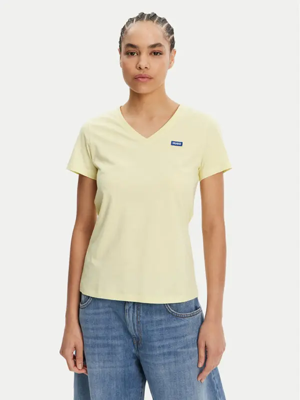 HUGO HUGO T-shirt Classic 50513667 Žuta Slim Fit