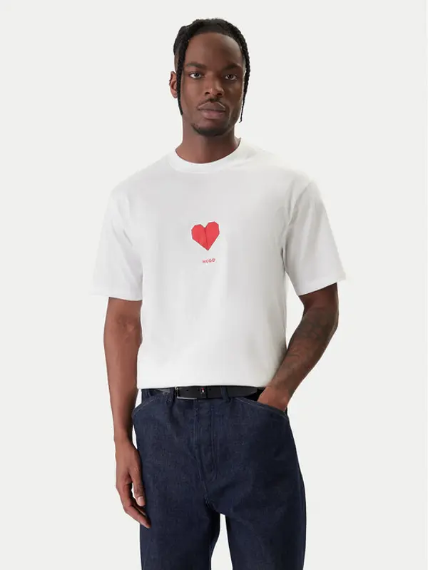 HUGO HUGO T-shirt Dalentin 50553429 Bijela Relaxed Fit