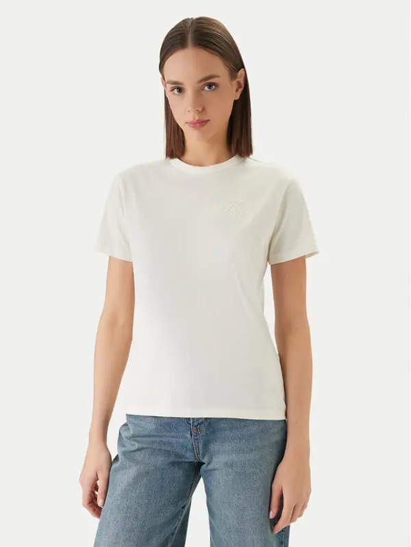 HUGO HUGO T-shirt Damacia_7 50561233 Écru Regular Fit