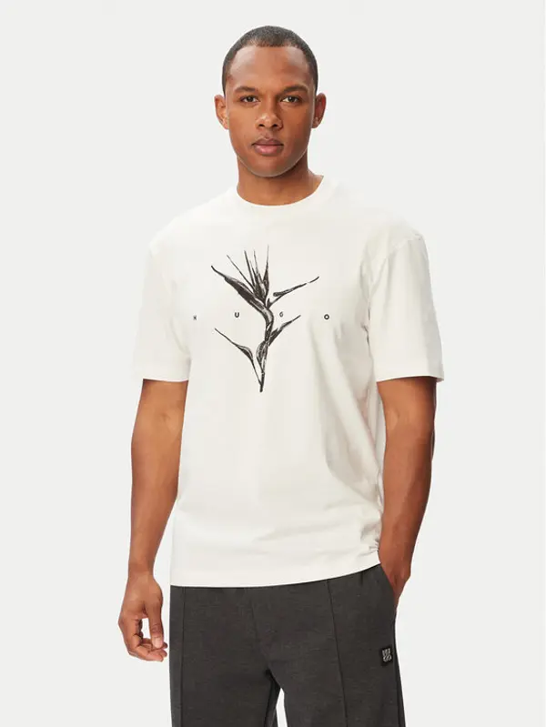 HUGO HUGO T-shirt Darise 50563436 Bijela Relaxed Fit