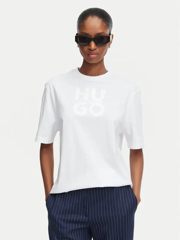 HUGO HUGO T-shirt Dashire_5 50566678 Bijela Relaxed Fit