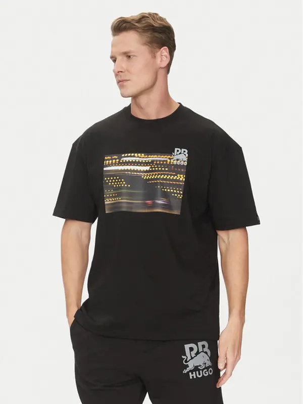 HUGO HUGO T-shirt Daveley_RB 50545125 Crna Regular Fit